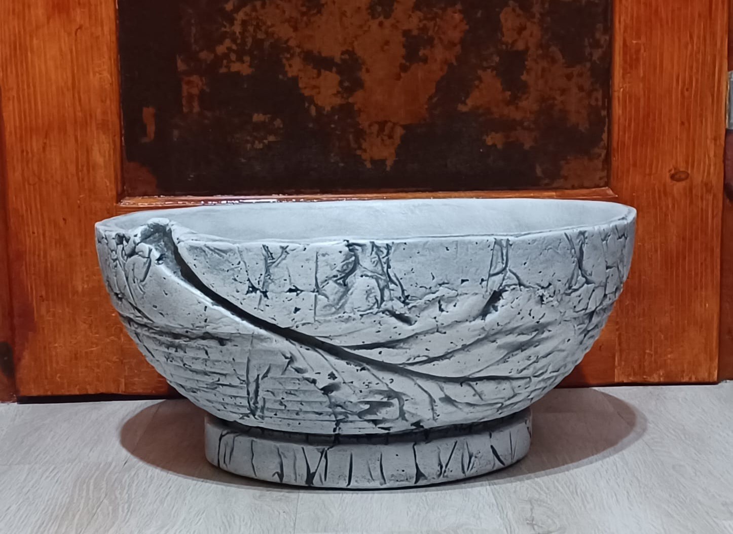 Tegla za cvijeće Alabama sivo crna dekor sa utorom