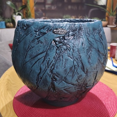 Roma tegla za cvijeće plava sa crnim